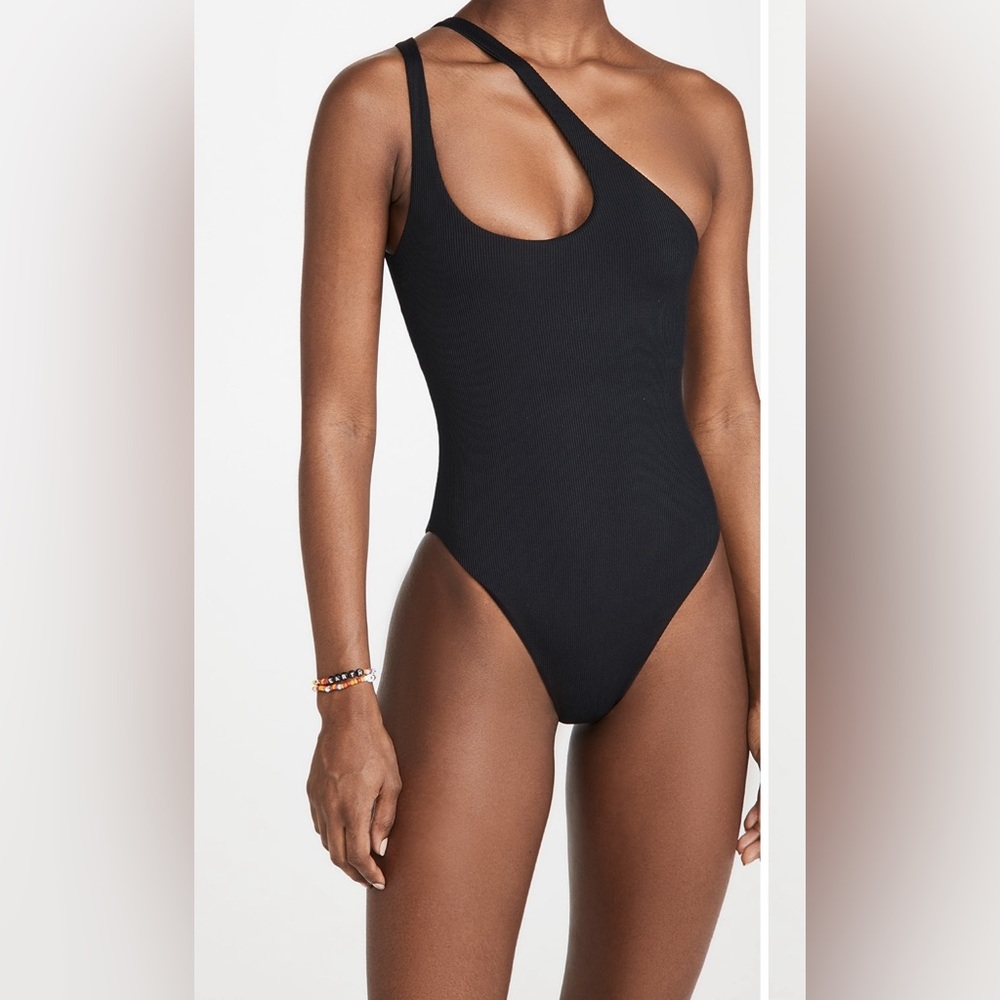 L*Space Phoebe One Piece One Shoulder Swimsuit Black 6